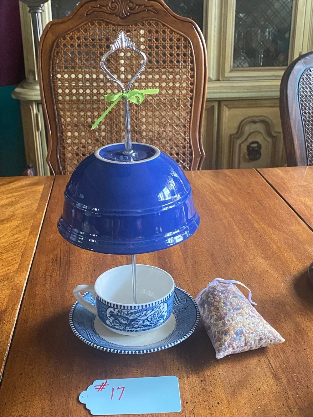Royal China Currier & Ives Tea Cup Bird Feeder